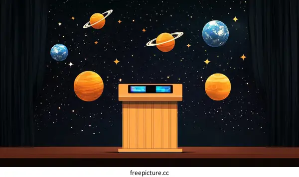 Space Planets Educational Background Illustration