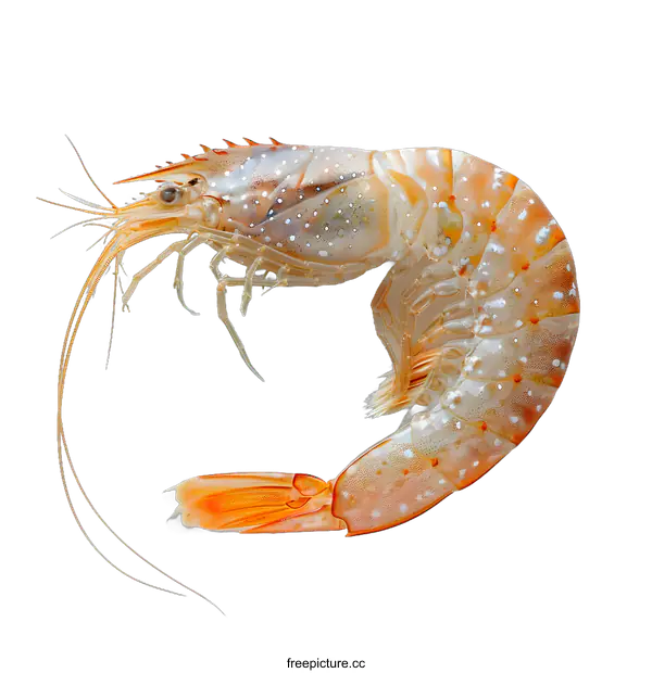 [Transparent Background PNG]Single shrimp on white background