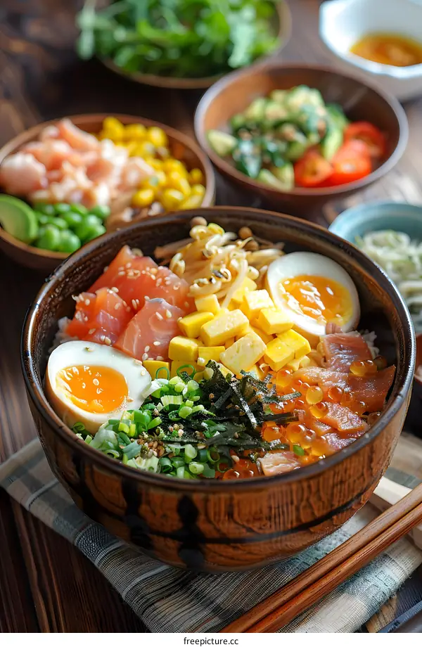 Japanese Style Seafood Rice Bowl