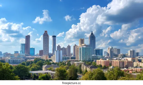Atlanta City Skyline on a Sunny Day