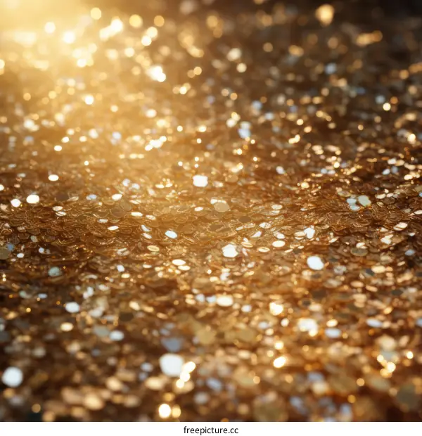 Golden coins background with shiny lights