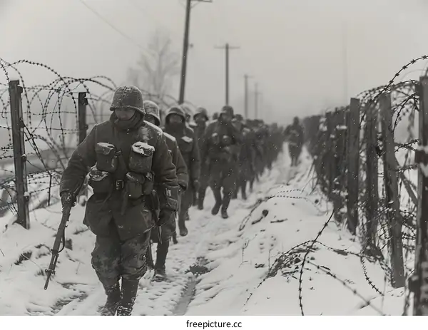 Korean War Soldiers In The Snow