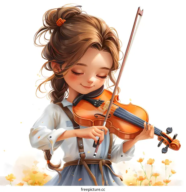Little girl playing the violin