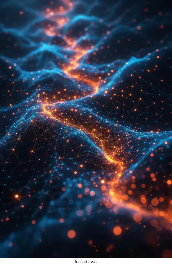 Blue and orange glowing plexus