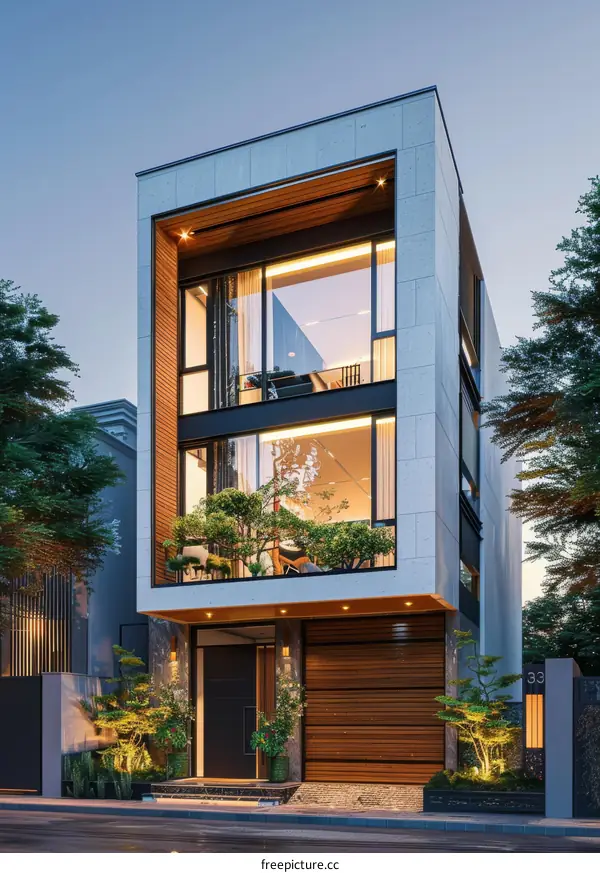 Modern Minimalist Townhouse Design Exterior