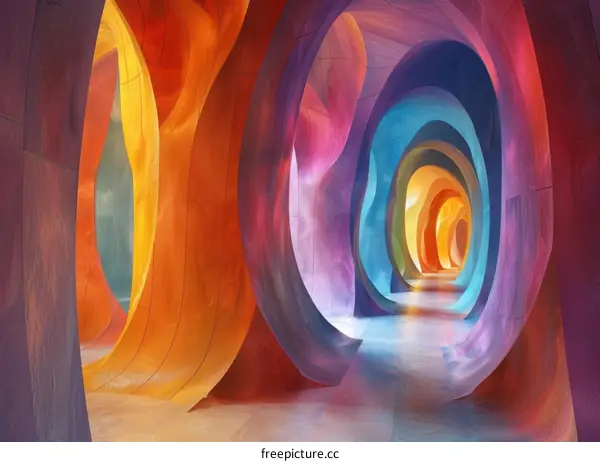 Vivid Hues in a Hallway