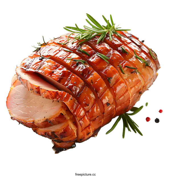 [Transparent Background PNG]A delicious ham? garnished with rosemary