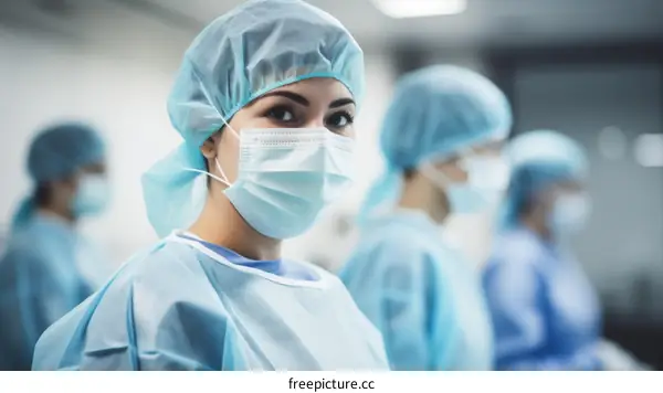 Portrait of a Confident Female Surgeon in a Hospital Setting