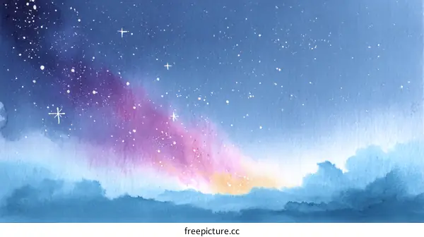 Night Sky Watercolor Painting
