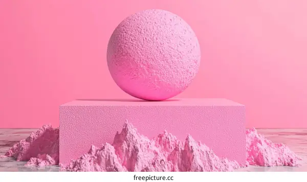 Pink Abstract Geometric Display Sphere