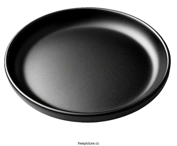 [Transparent Background PNG]Black Round Plate with Matte Finish