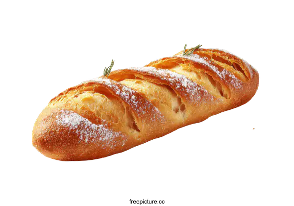 [Transparent Background PNG]Freshly Baked Baguette with Rosemary