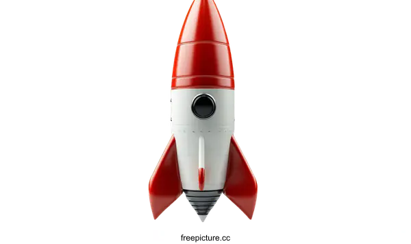 [Transparent Background PNG]Red and White Rocket Illustration