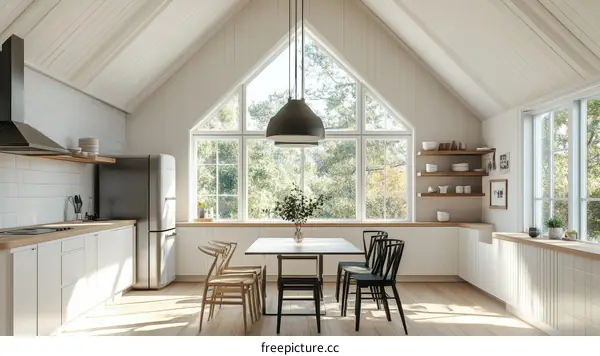 Modern Farmhouse Kitchen with Large Windows