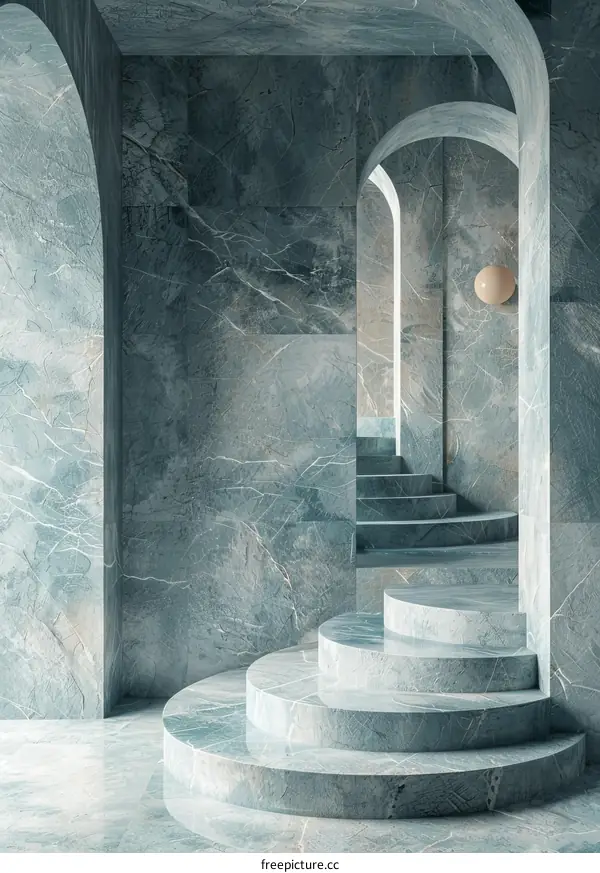 Elegant Spiral Staircase in a Modern Architectural Design