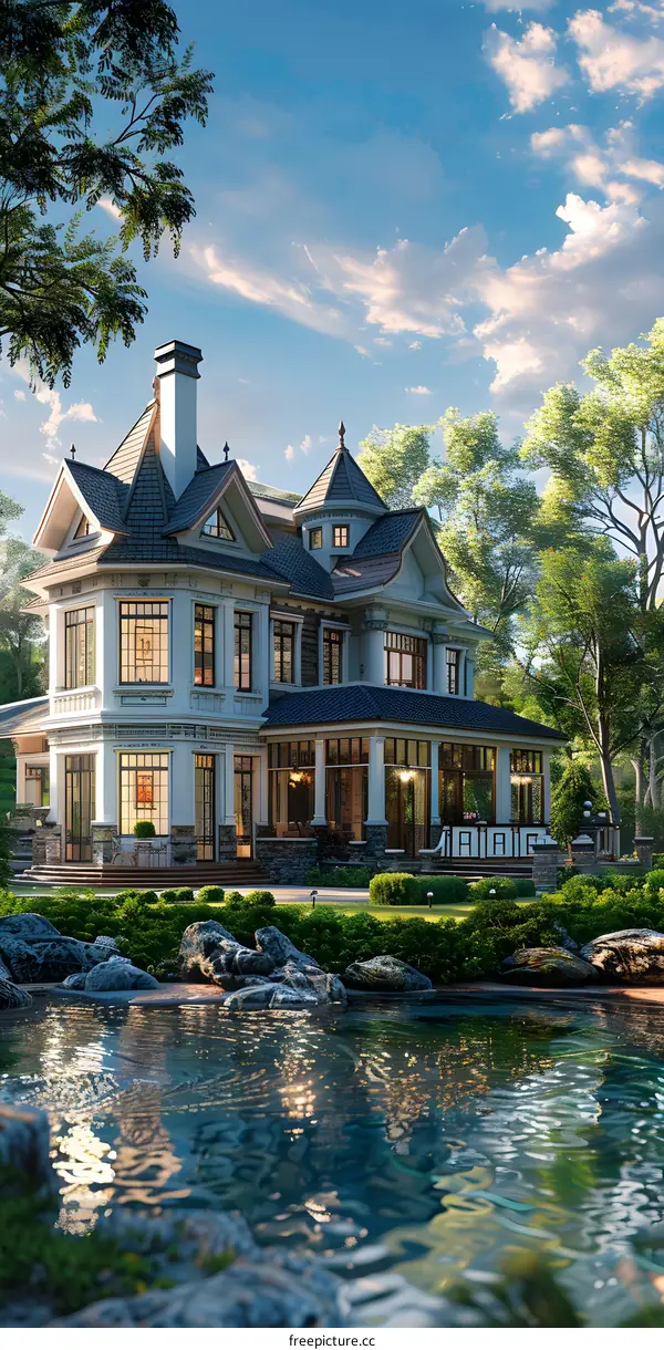 Luxury lakeside villa