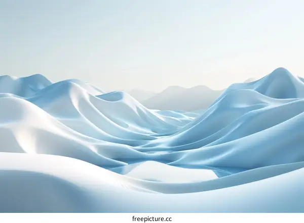 Icy Blue Snowcapped Mountain Landscape