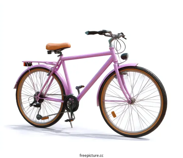 Pink Bicycle Illustration on White Background