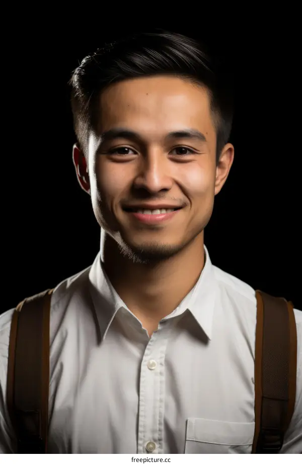 Portrait of a young Asian man smiling