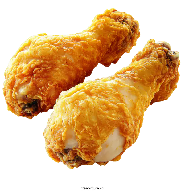 [Transparent Background PNG]Crispy Fried Chicken Drumsticks Close-up