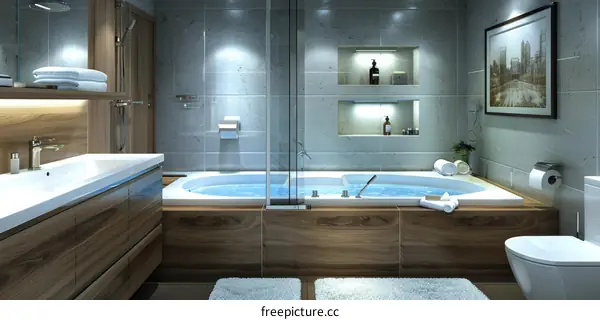Modern Contemporary Bathroom Design Illustration
