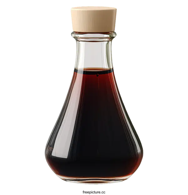 [Transparent Background PNG]Glass Bottle of Dark Soy Sauce