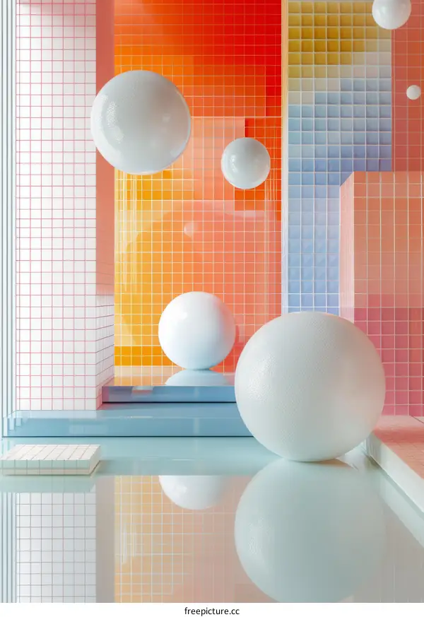 Modern Interior Design with Colorful Balls