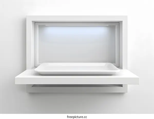 Minimalist White Shelf with Backlit Display