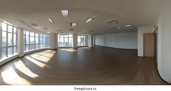 Modern Office Space with Large Windows and City View