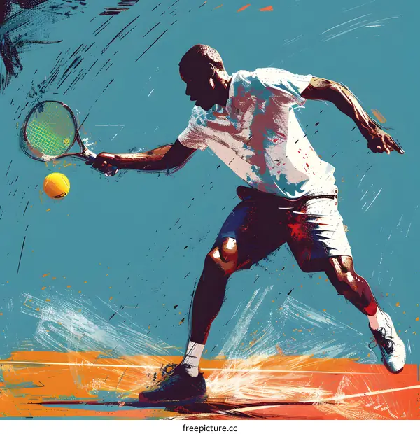 Tennis Player Illustration Abstract Style