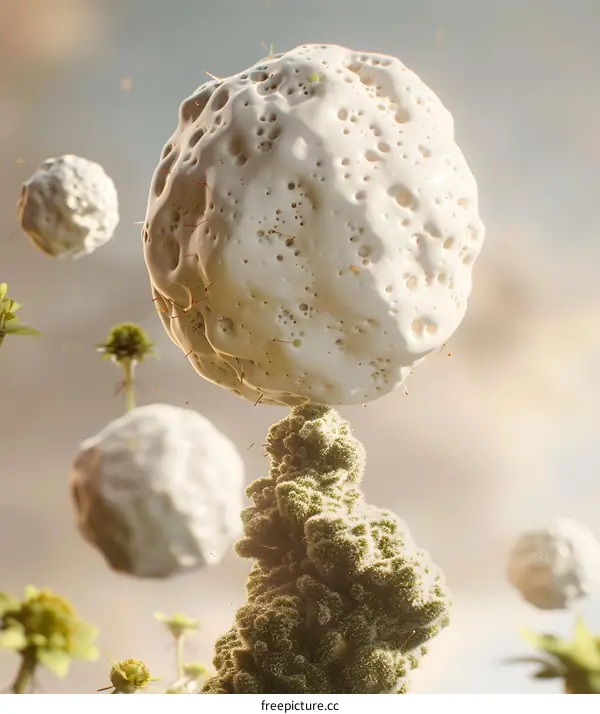 Abstract 3D Render of White Organic Shapes