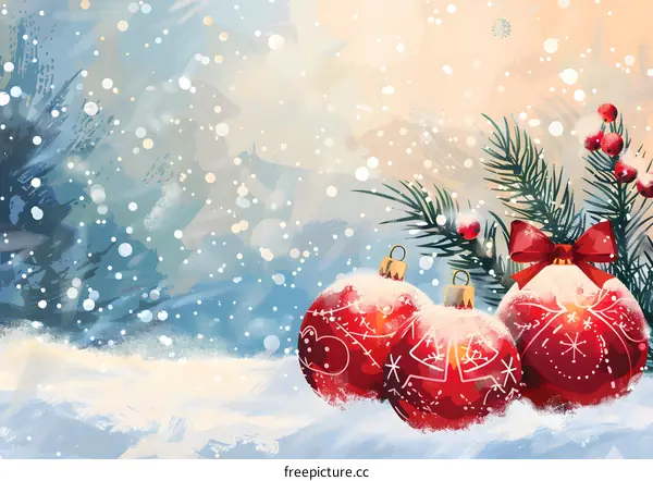 Red balls on Christmas