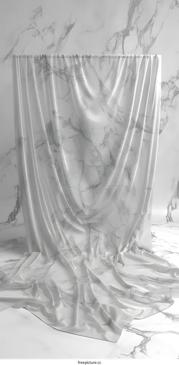 White Marble Draped Fabric Background