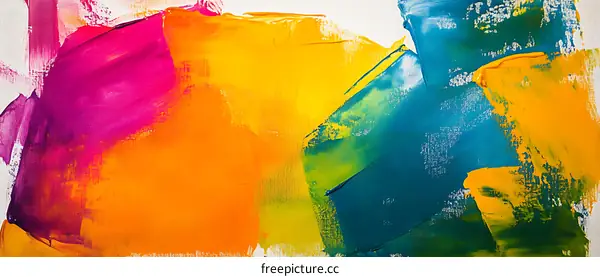 Abstract Colorful Brushstrokes Painting