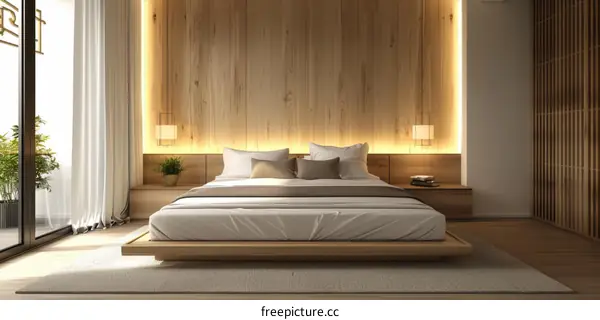 Wood Accent Wall Bedroom Interior Design