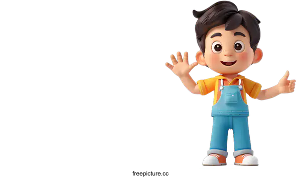 [Transparent Background PNG]Smiling Cartoon Boy With Thumbs Up