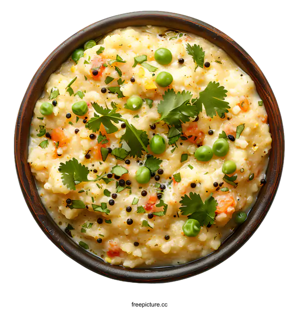 [Transparent Background PNG]Upma Indian Breakfast Dish