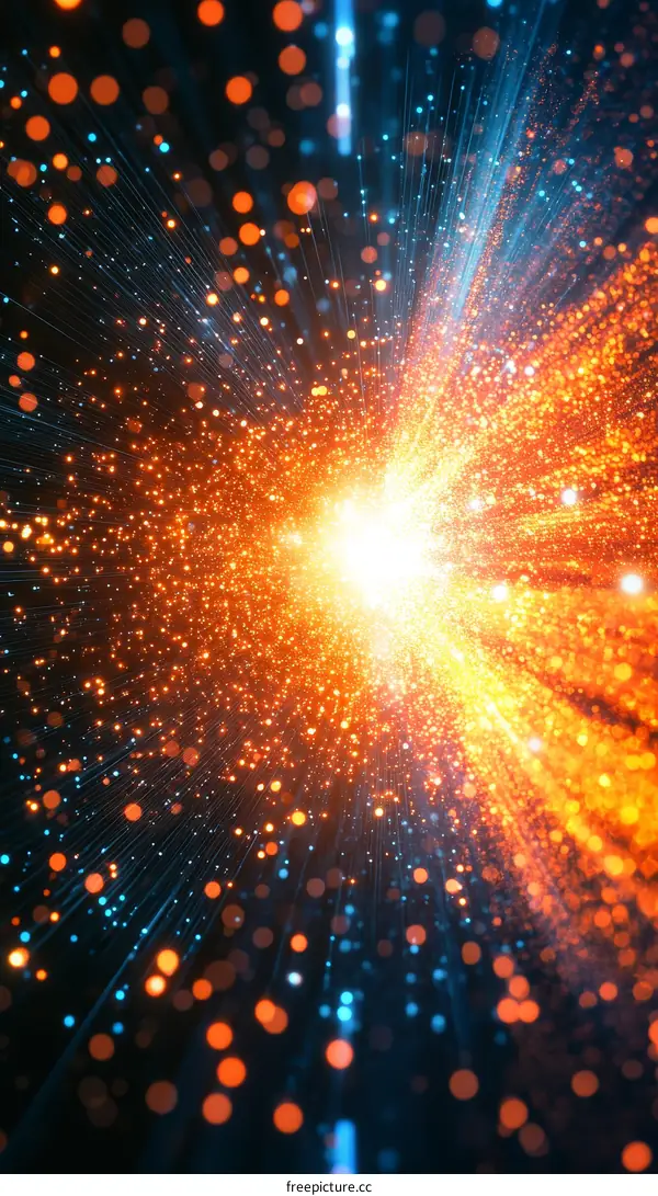 Abstract Exploding Particles Digital Art Background