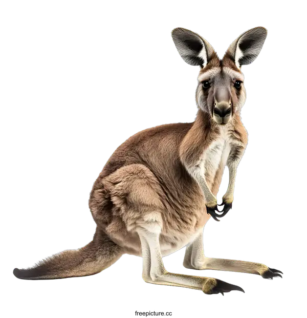 [Transparent Background PNG]Red Kangaroo Sitting On White Background