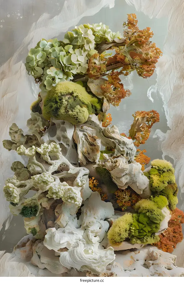 Abstract Nature Art With Driftwood and Moss