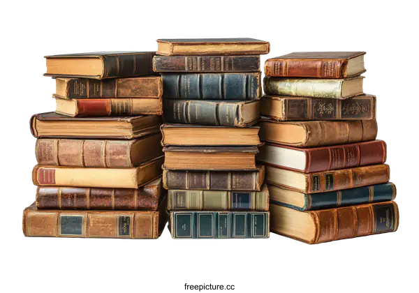 [Transparent Background PNG]Vintage Books Stacked Collection