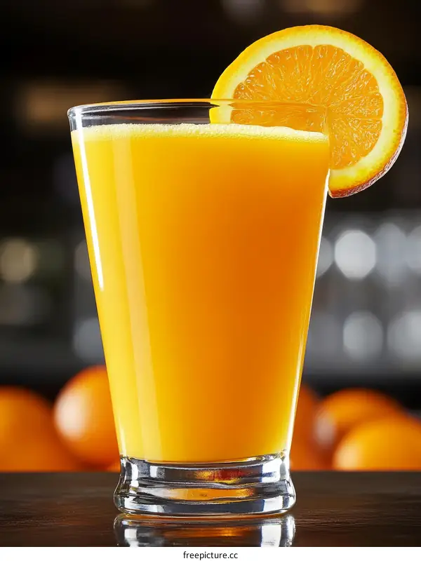Freshly Squeezed Orange Juice in a Glass