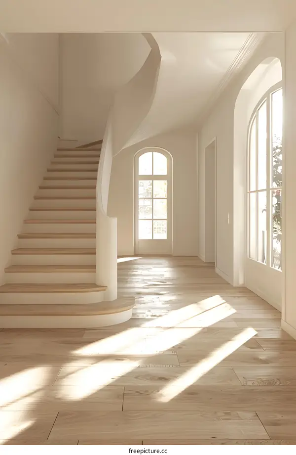 Bright and Airy Hallway with Staircase
