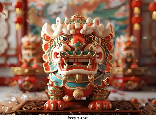 Chinese lion dance