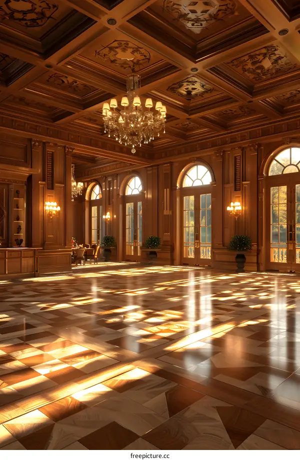 European style luxury hotel lobby