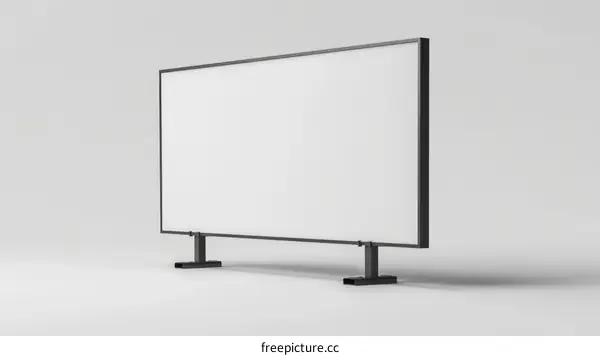 Blank Billboard Isolated on Wood Wall