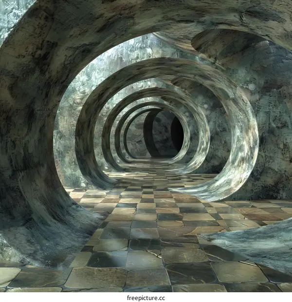 Futuristic Sci-Fi Alien Structure with Glowing Light