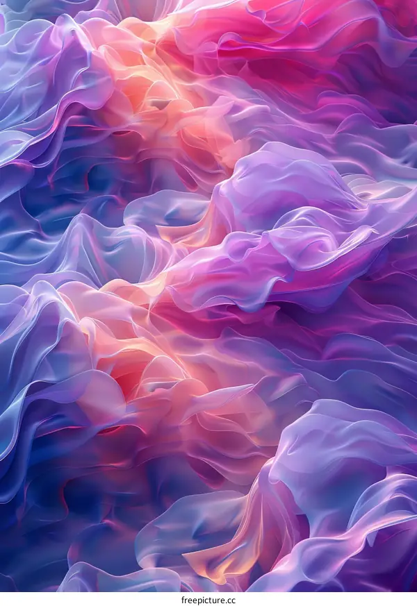 Abstract Colorful Fabric Background with Soft Folds