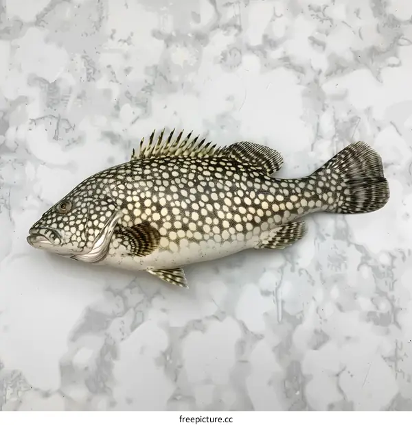 a fish with black and white spots