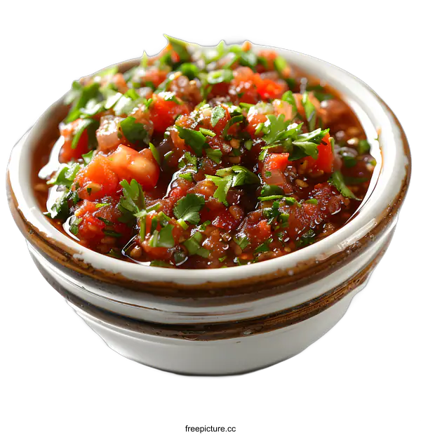 [Transparent Background PNG]Fresh and tasty homemade tomato salsa